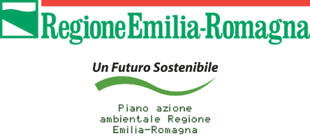 Logo della Regione Emilia-Romagna e di 'Un Futuro Sostenibile - piano ambiente Regione Emilia-Romagna'